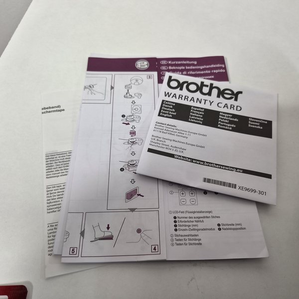 Kurzanleitung und Brother Warranty Card.