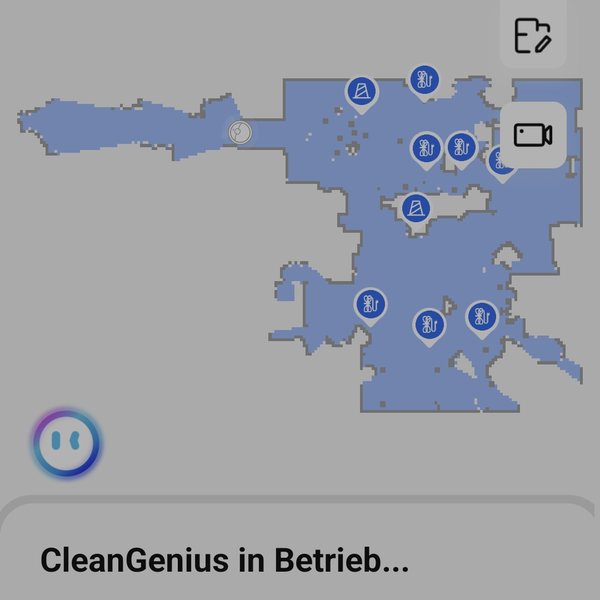 App während eines Laufs: fertige Etagenkarte mit CleanGenius. Bildschirmfoto aus dem Test vom 19.09.2026.
